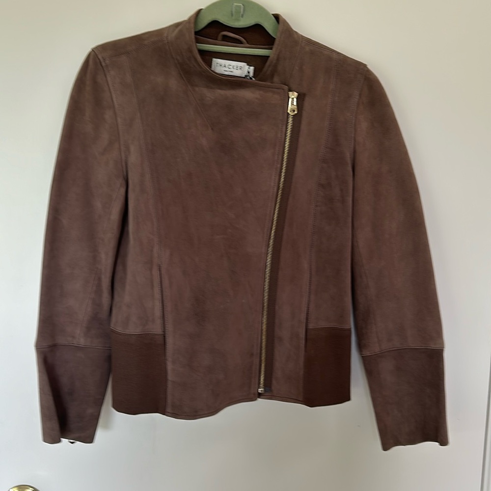 Thacker NYC Suede moto style jacket, new with tags